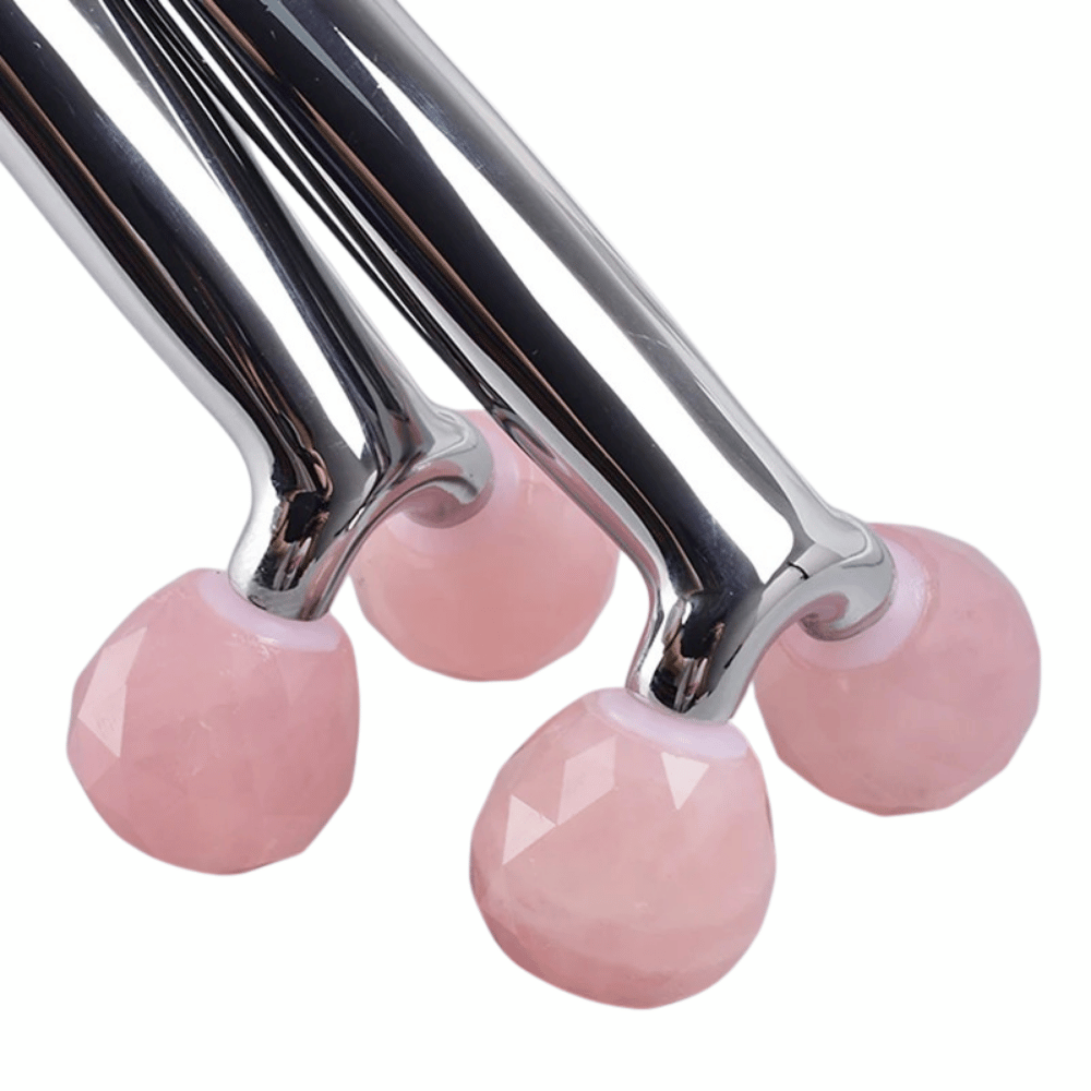  en inox double embout face roller en quartz rose dimensions haute qualité