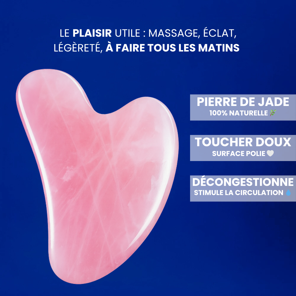 PIerre de gua sha en jade rose