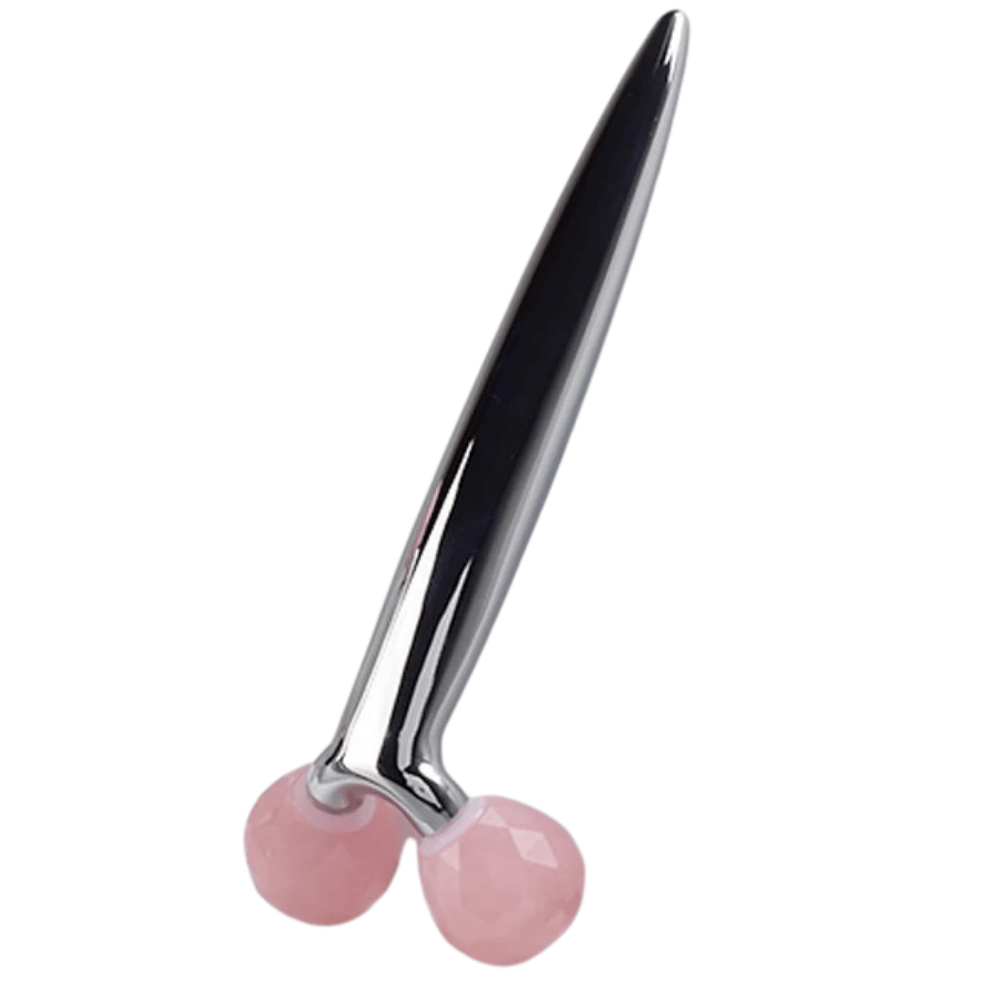  en inox double embout face roller en quartz rose