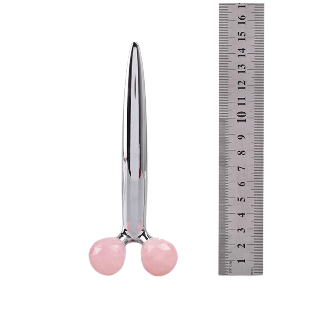  en inox double embout face roller en quartz rose dimensions