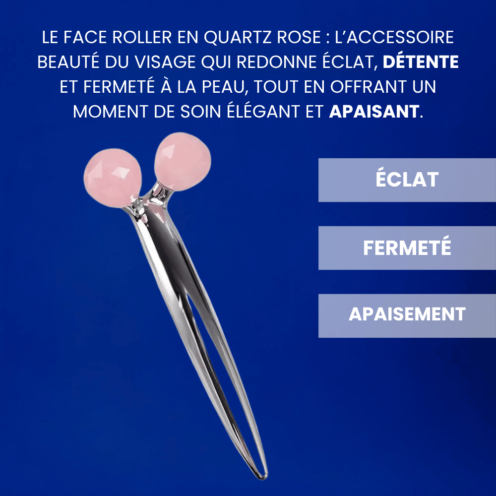 face roller en quartz rose