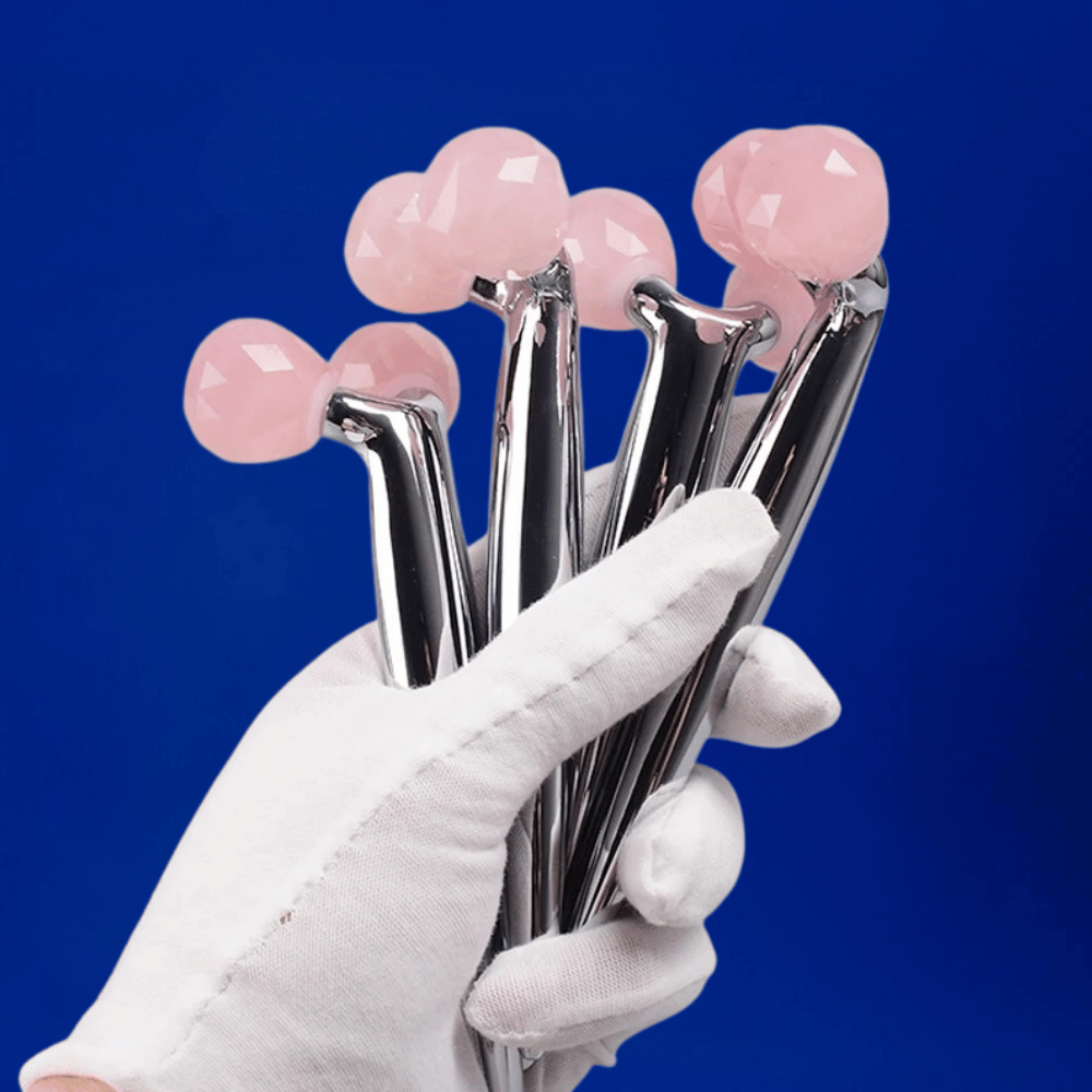 plusieurs face roller en quartz rose